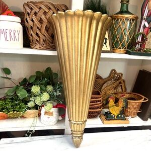 Home interior gold resin wall pocket large wall decor regency